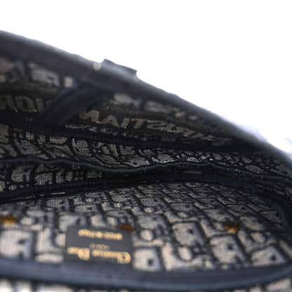 Christian Dior Oblique Embroidered Saddle Bag Blue 5 of 10