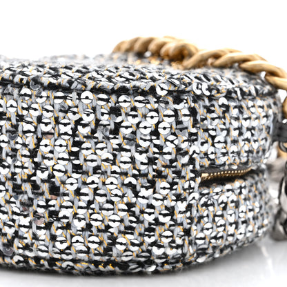 Chanel Sequin Chanel 19 Round Clutch With Chain Silver Black 10 of 10