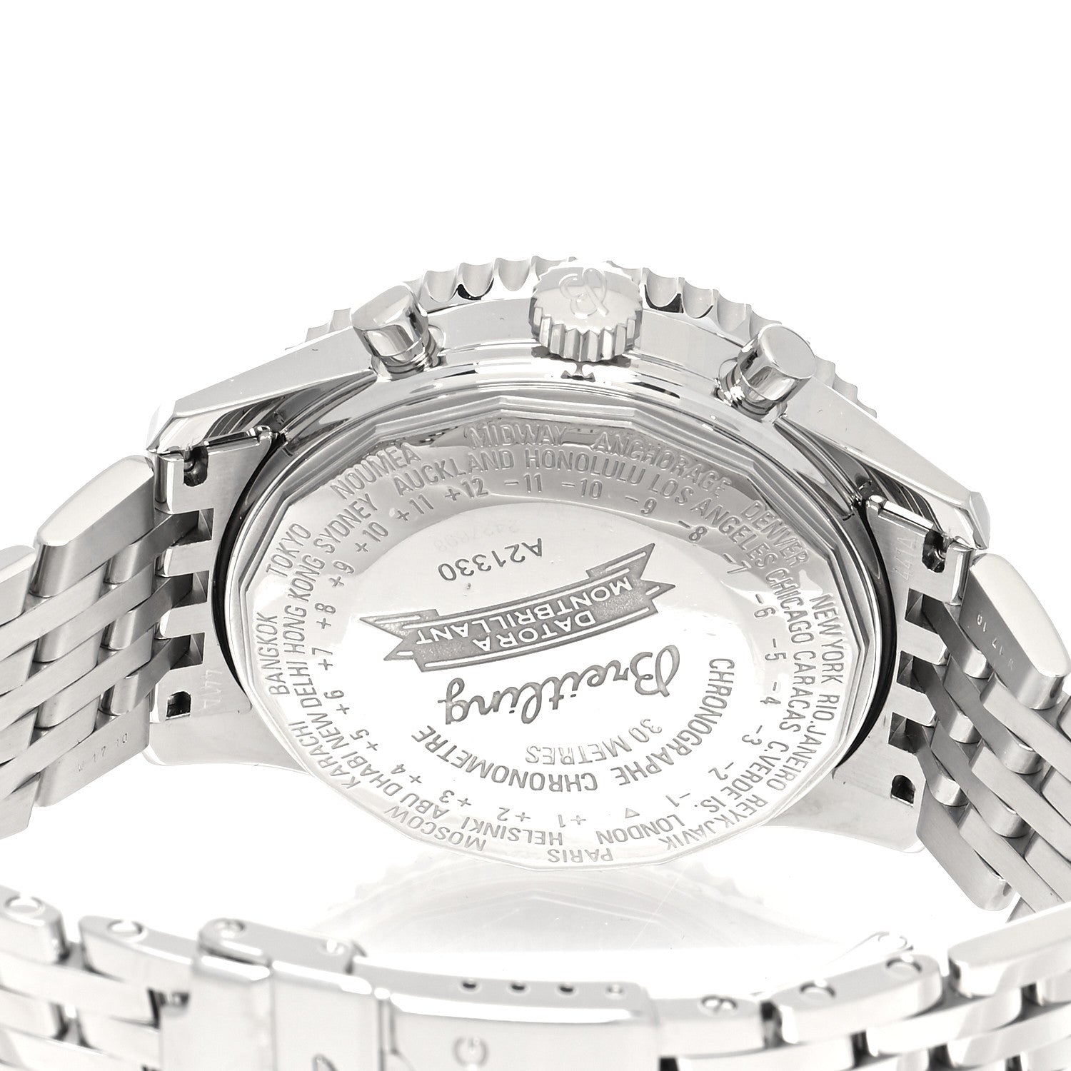 Breitling Stainless Steel 43mm Navitimer Montbrilliant Datora Automatic Watch Black A21330 4 of 5