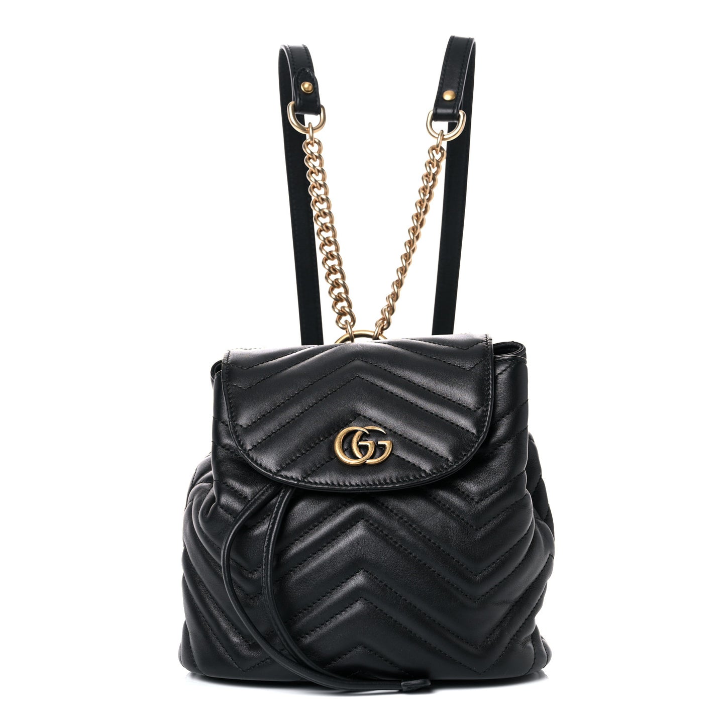 Calfskin Matelasse GG Marmont Flap Backpack Black