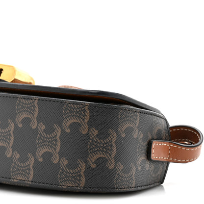 Celine Triomphe Canvas Calfskin Tabou Clutch on Strap Tan 11 of 11