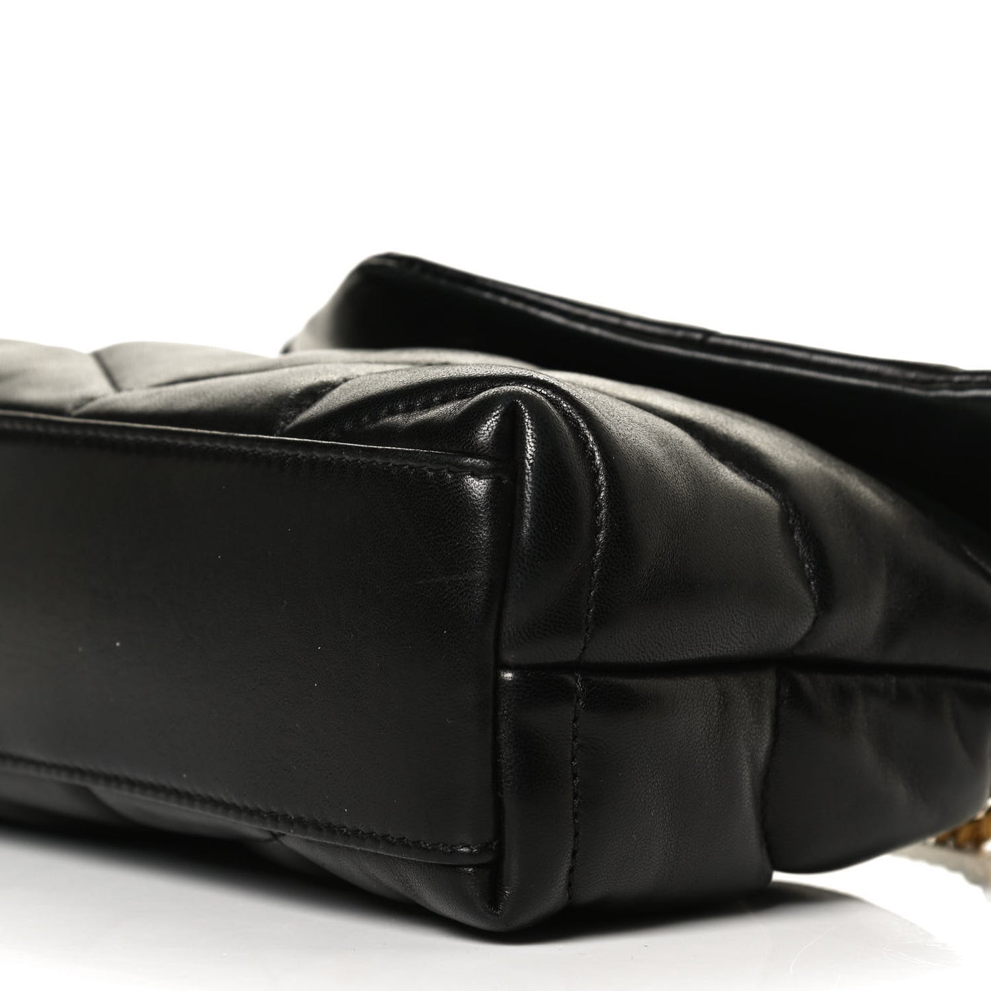 Lambskin Quilted Toy Loulou Puffer Monogram Chain Satchel Black