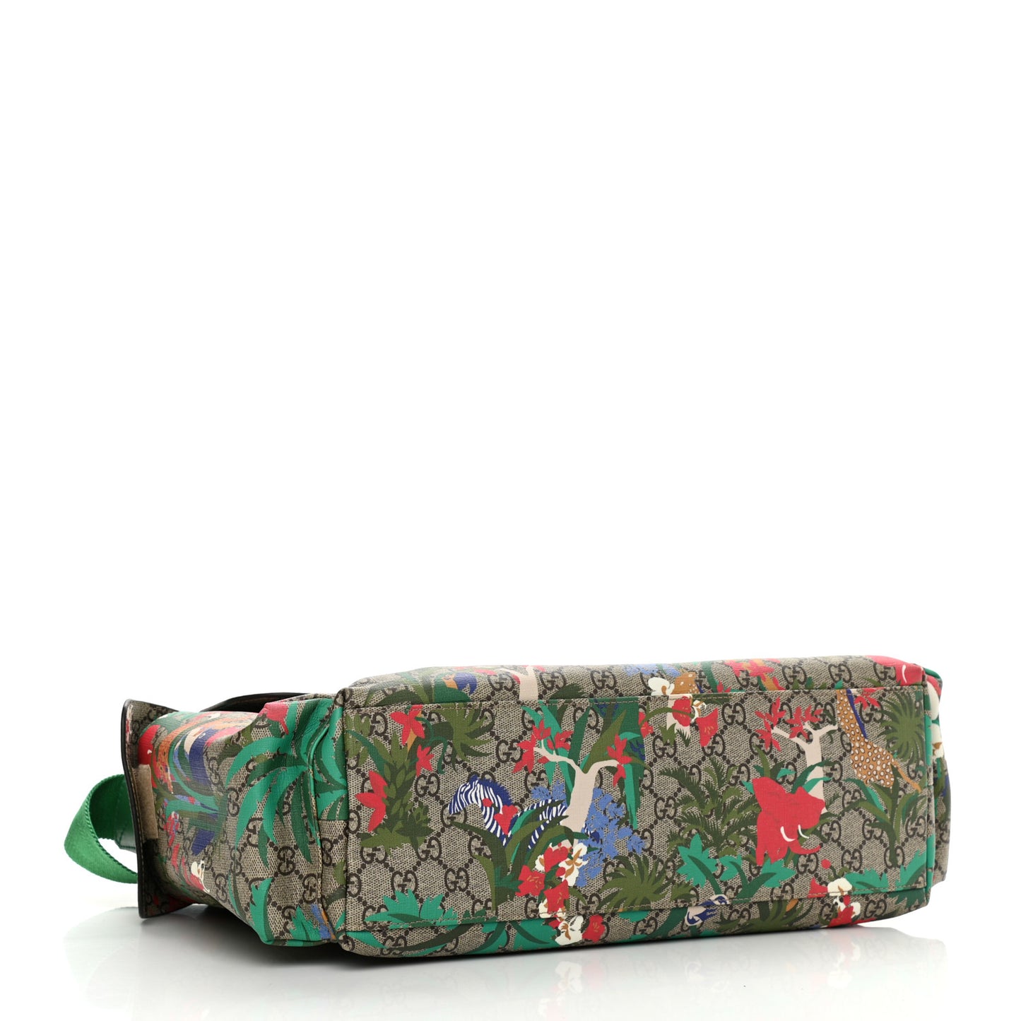 GG Supreme Monogram Jungle Diaper Bag Green