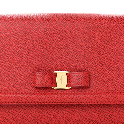 Salvatore Ferragamo Hammered Calfskin Vara Bow Minibag Red 7 of 11