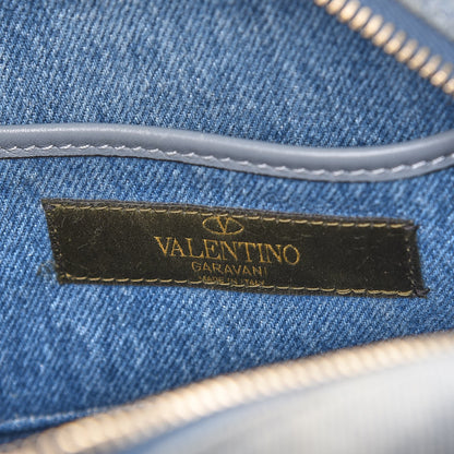 Valentino Garavani Washed Denim Butterfly Embroidered Rockstud Camera Crossbody Bag Light Denim 7 of 9