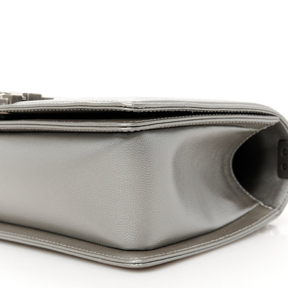 Chanel Metallic Caviar Quilted Medium Boy Flap Silver 10 of 10