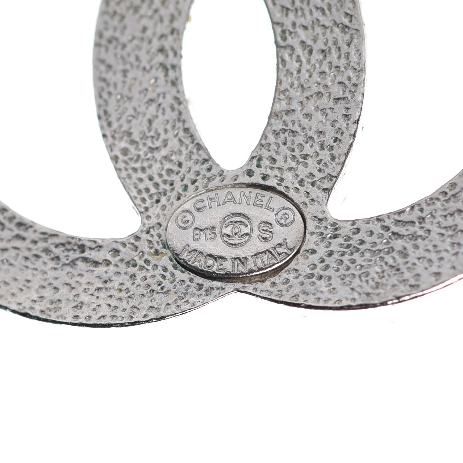 Chanel Baguette Crystal CC Earrings Silver 3 of 5