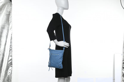 Balenciaga Agneau Classic Hardware Flat Crossbody Bleu Azur Clair 2 of 11