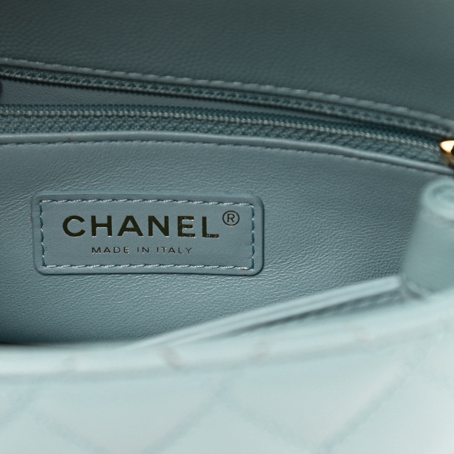 Chanel Caviar Quilted Mini Coco Handle Flap Light Blue 6 of 15