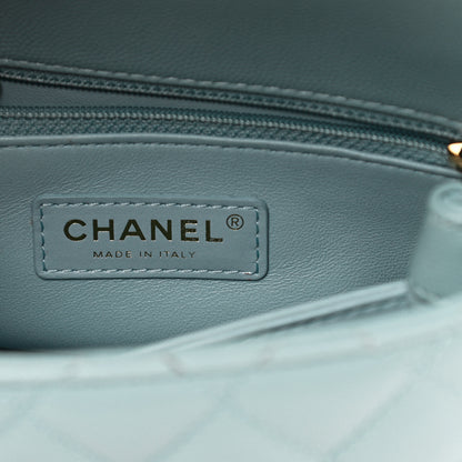 Chanel Caviar Quilted Mini Coco Handle Flap Light Blue 6 of 15