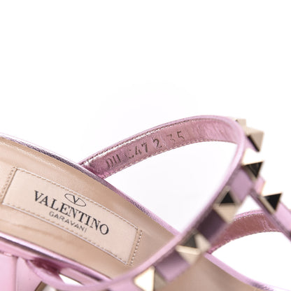 Valentino Garavani Metallic Nappa Rockstud 60mm Caged Slide Sandals 35 Giacinto 8 of 9