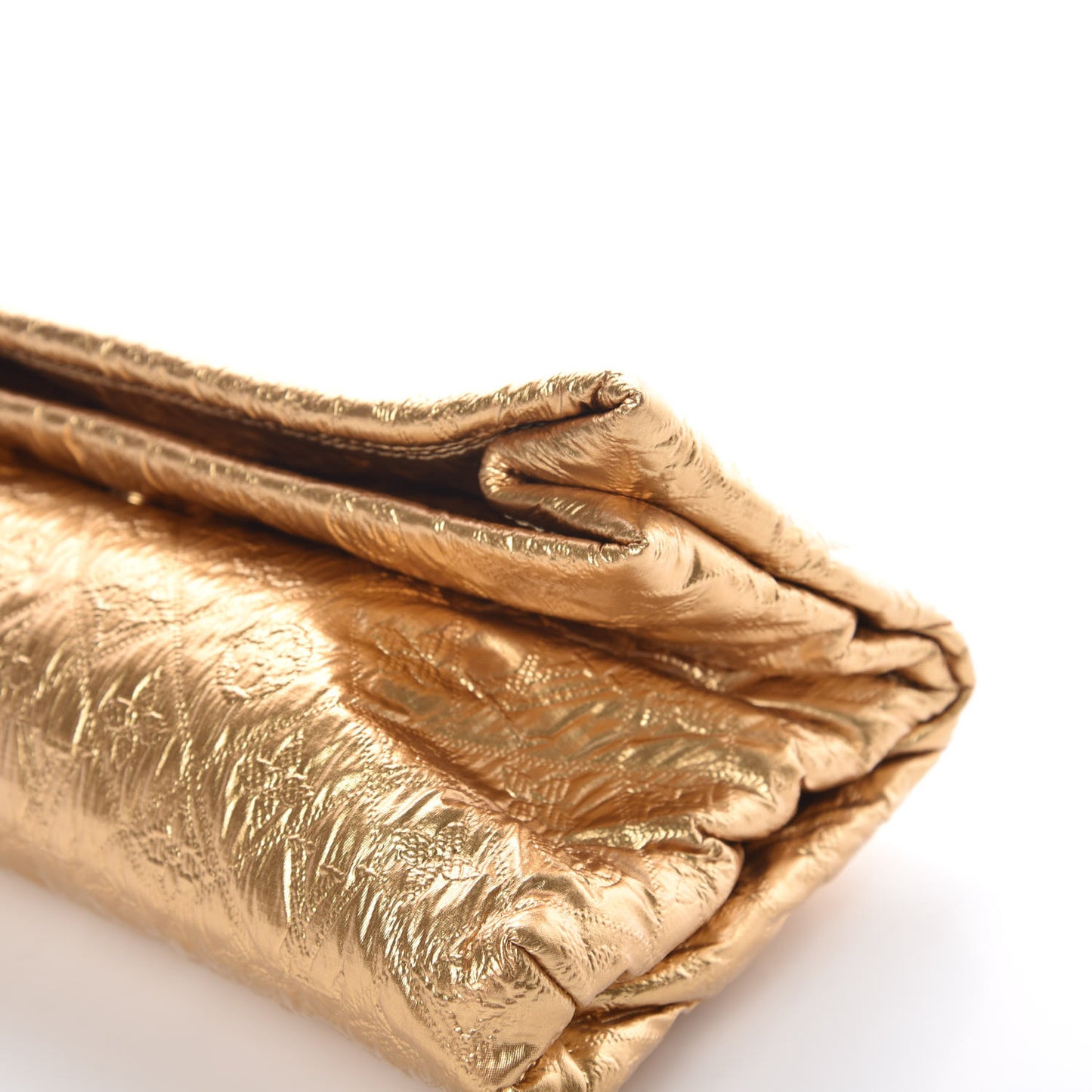 Jacquard Quilted Monogram Limelight Clutch MM Gold