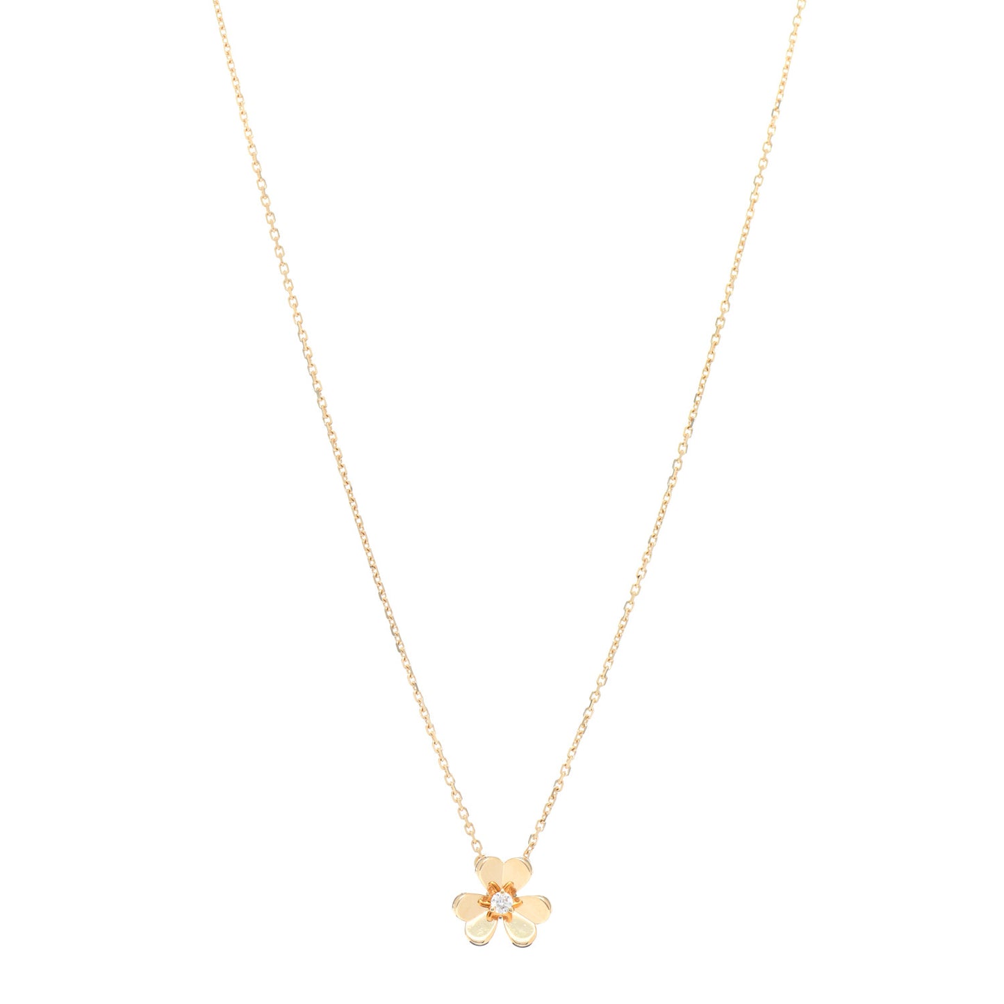 18K Yellow Gold Diamond Mini Frivole Pendant Necklace