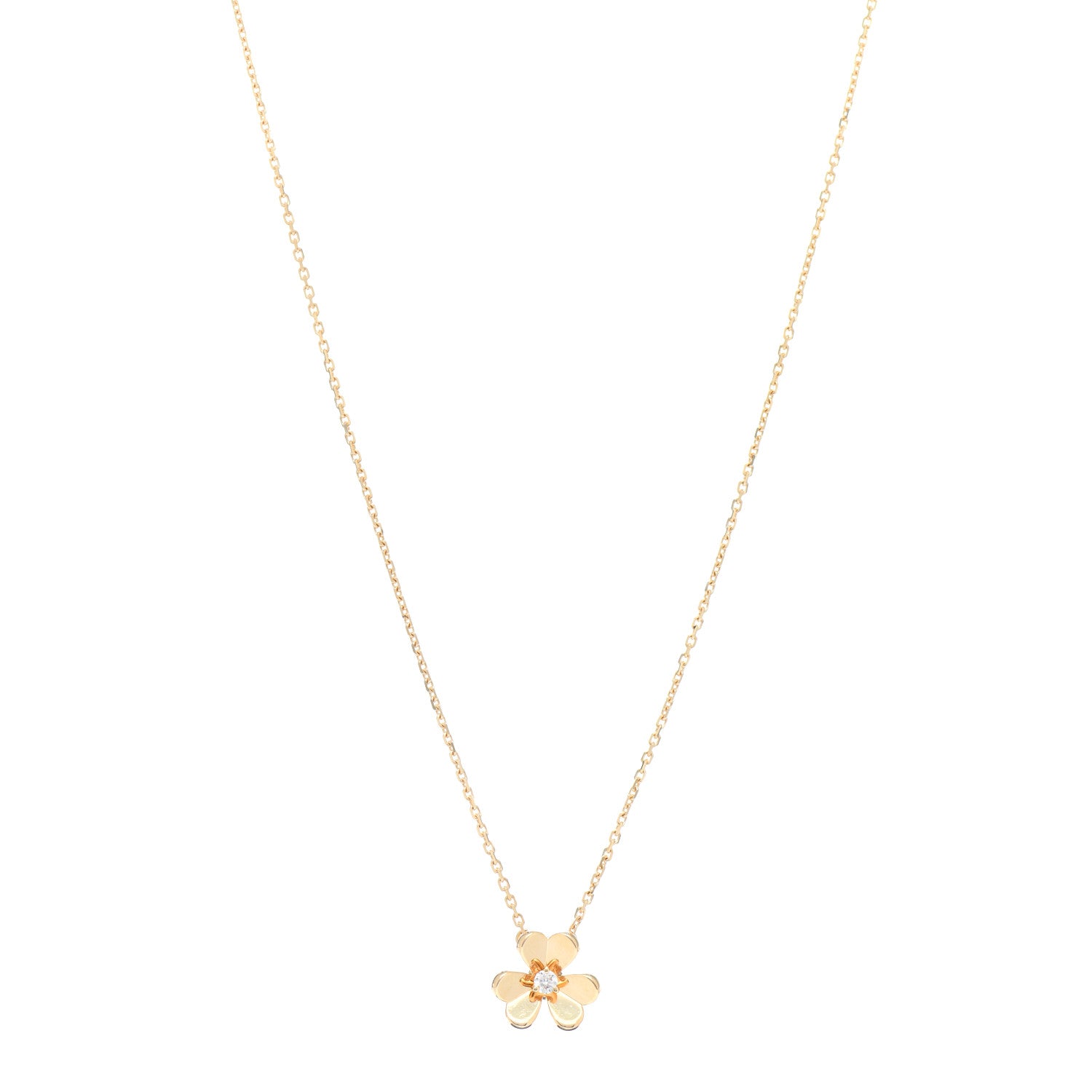 Van Cleef & Arpels 18K Yellow Gold Diamond Mini Frivole Pendant Necklace 1 of 5