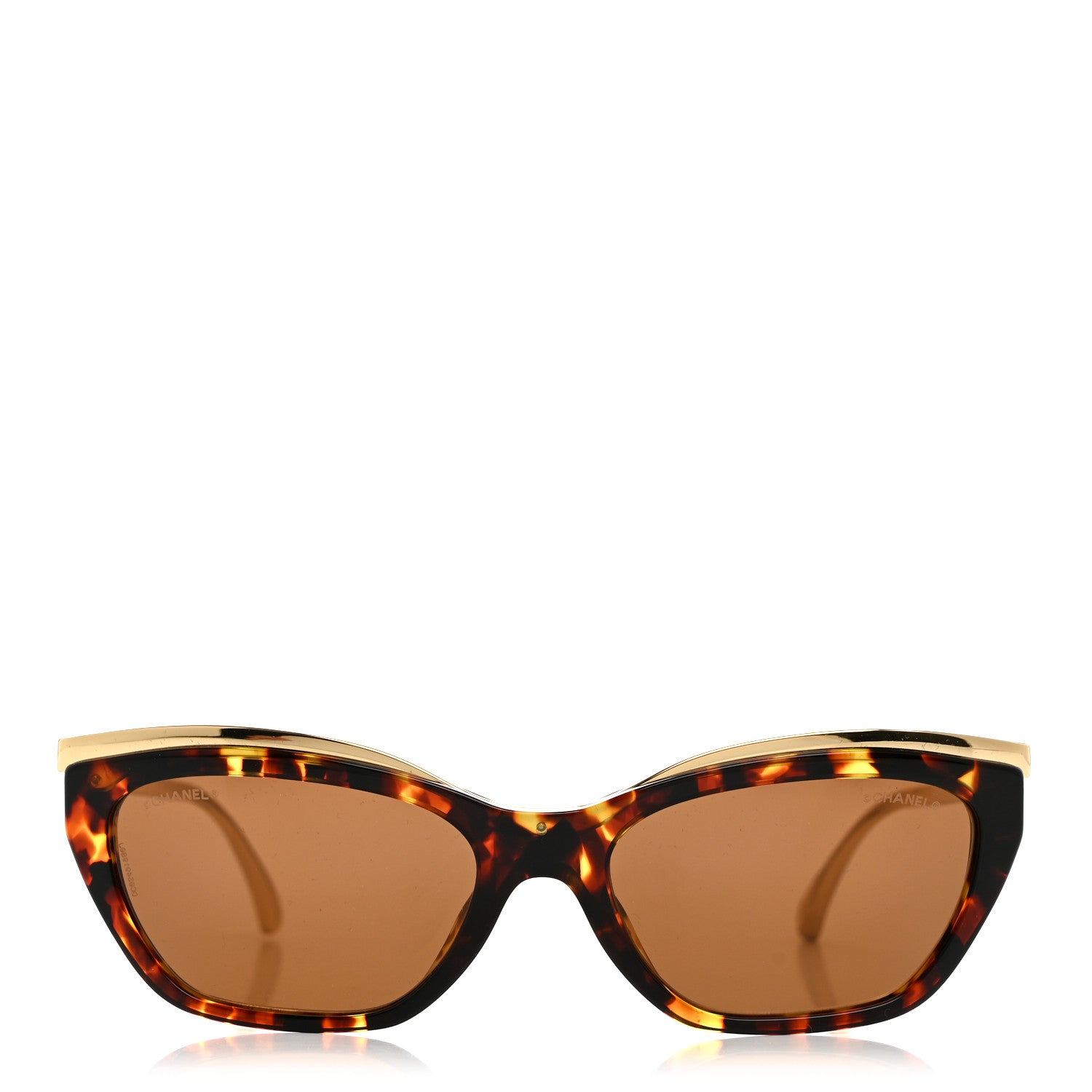 Chanel Acetate Metal Cat Eye Sunglasses 4299 Tortoise 2 of 7