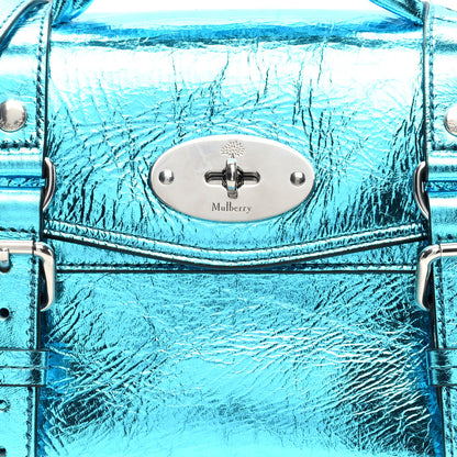 Mulberry Metallic Crinkled Calfskin Mini Alexa Portobello Blue 7 of 9