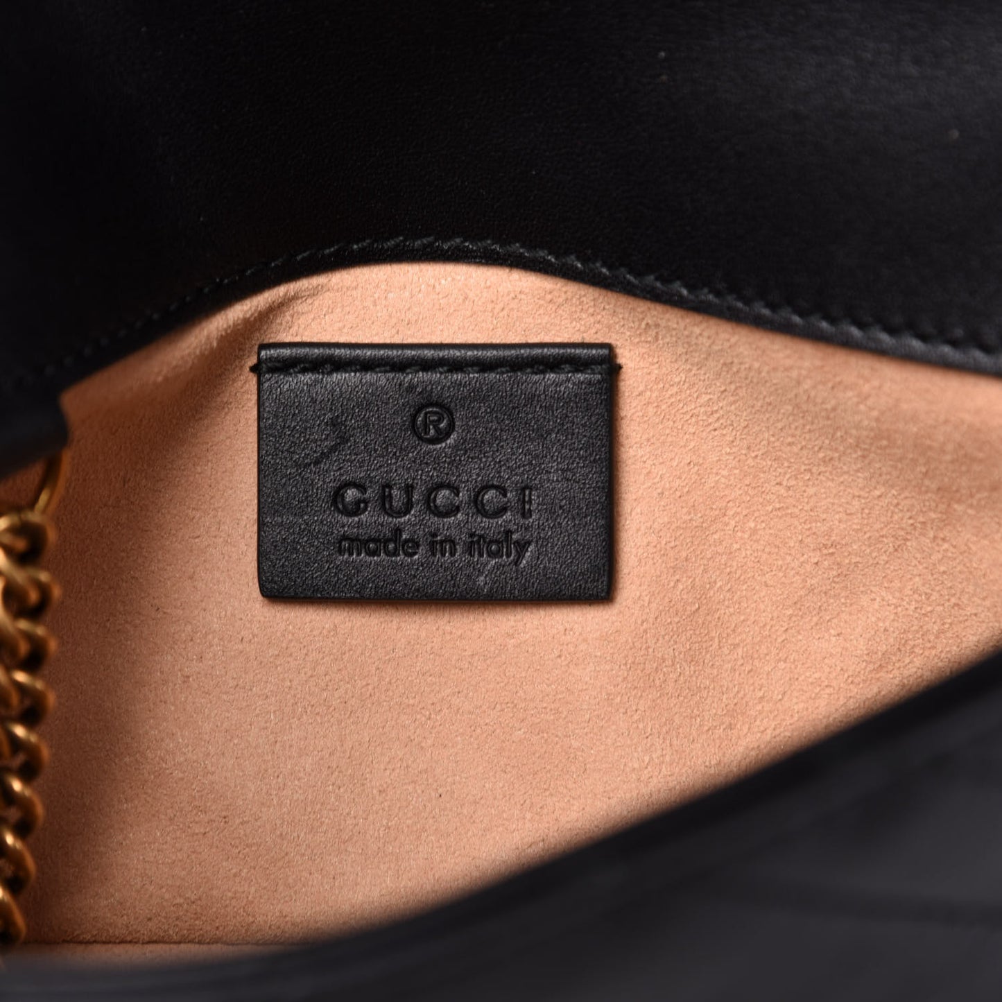Calfskin Matelasse Super Mini GG Marmont Shoulder Bag Black