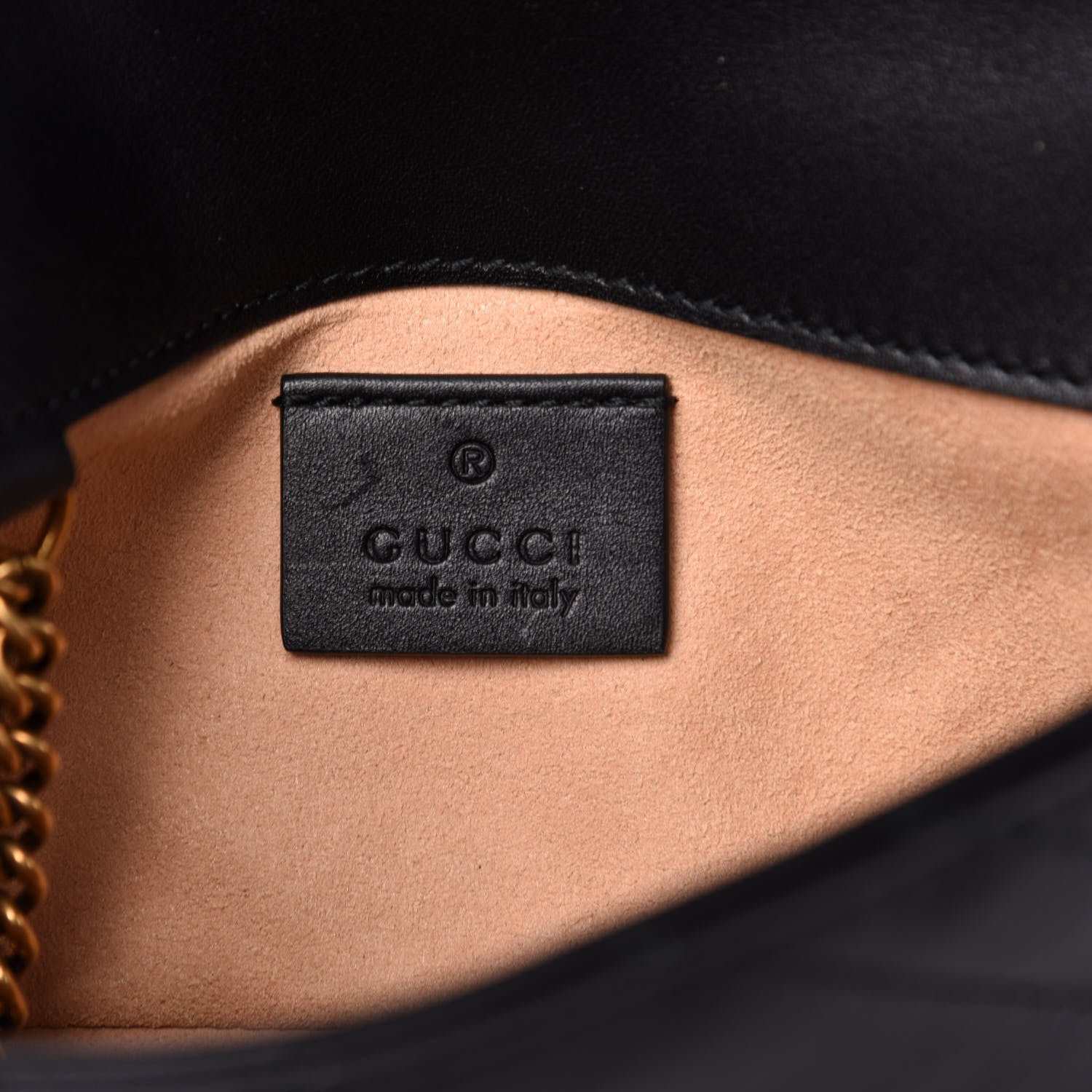 Gucci Calfskin Matelasse Super Mini GG Marmont Shoulder Bag Black 9 of 10