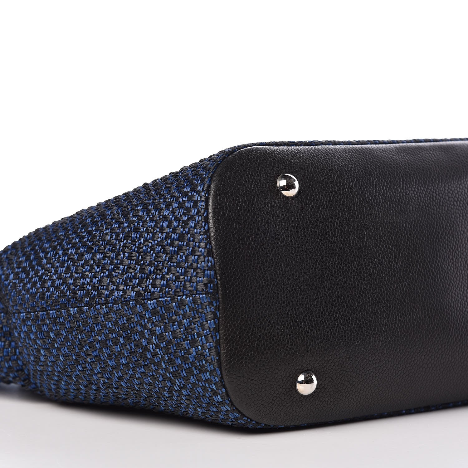 Chanel Woven Straw Tote Blue 7 of 11