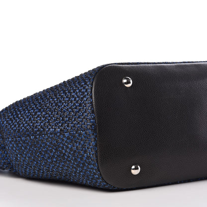 Chanel Woven Straw Tote Blue 7 of 11