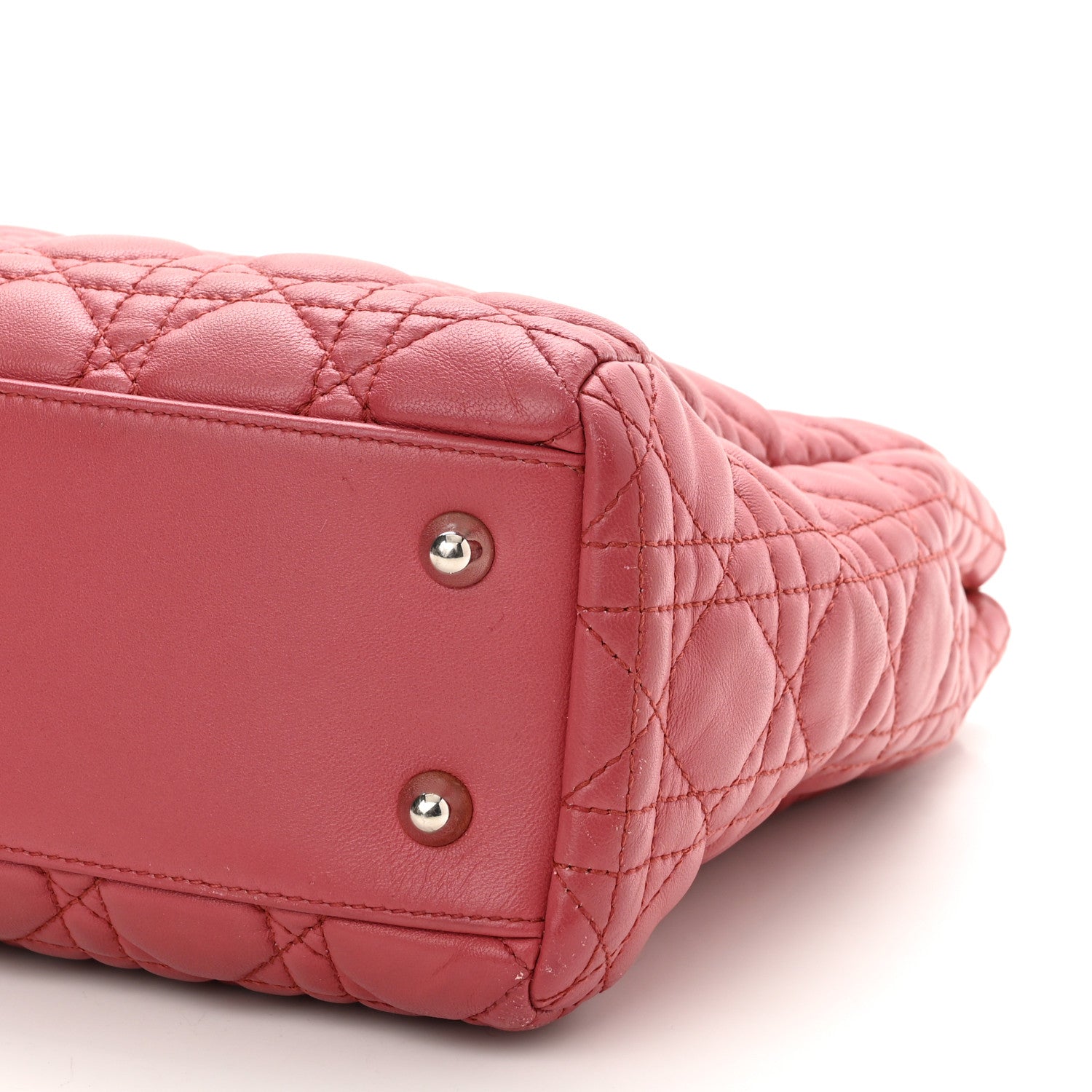 Christian Dior Lambskin Cannage Small Dior Soft Shopping Tote Pink 10 of 12