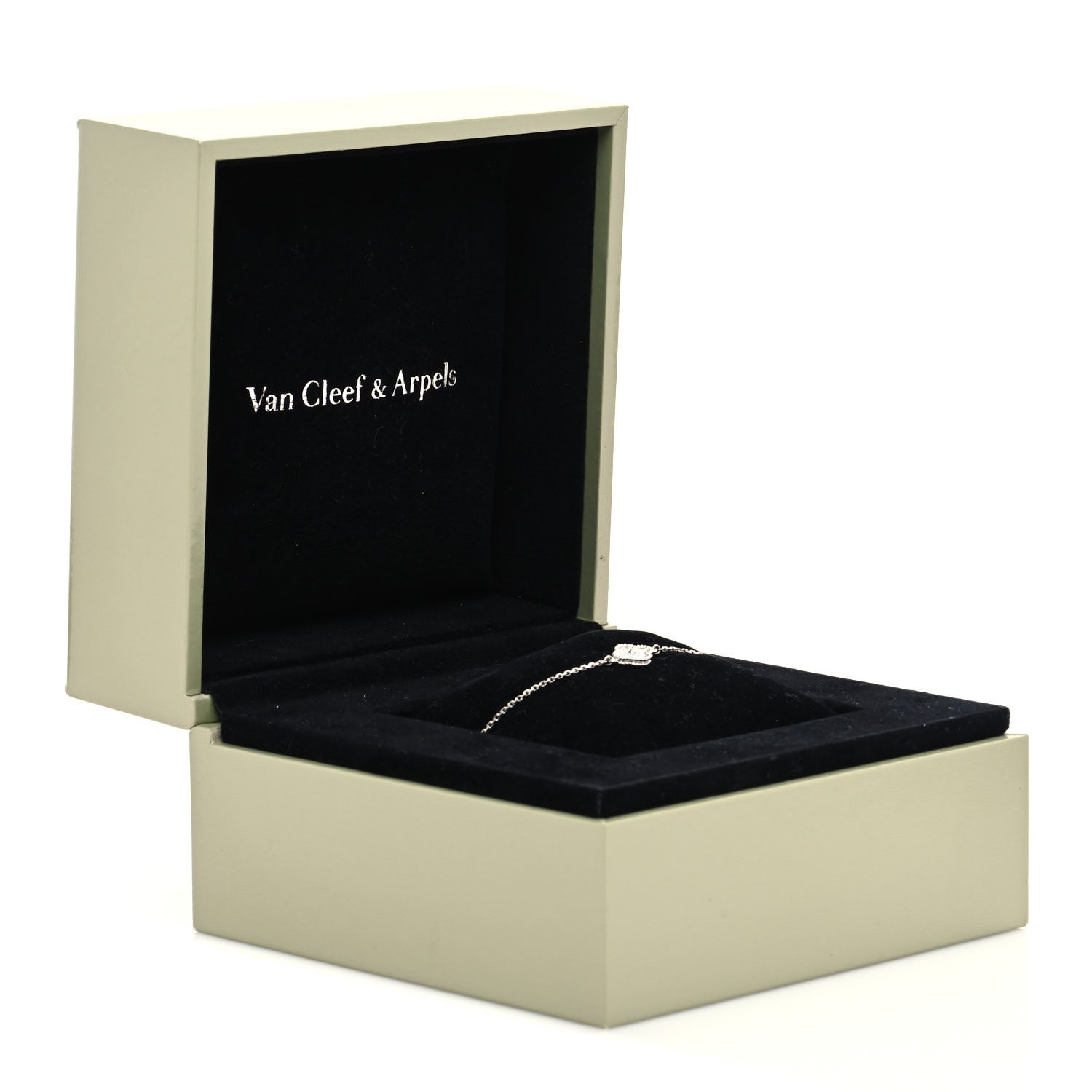 Van Cleef & Arpels 18K White Gold Diamond Sweet Alhambra Bracelet 6 of 6