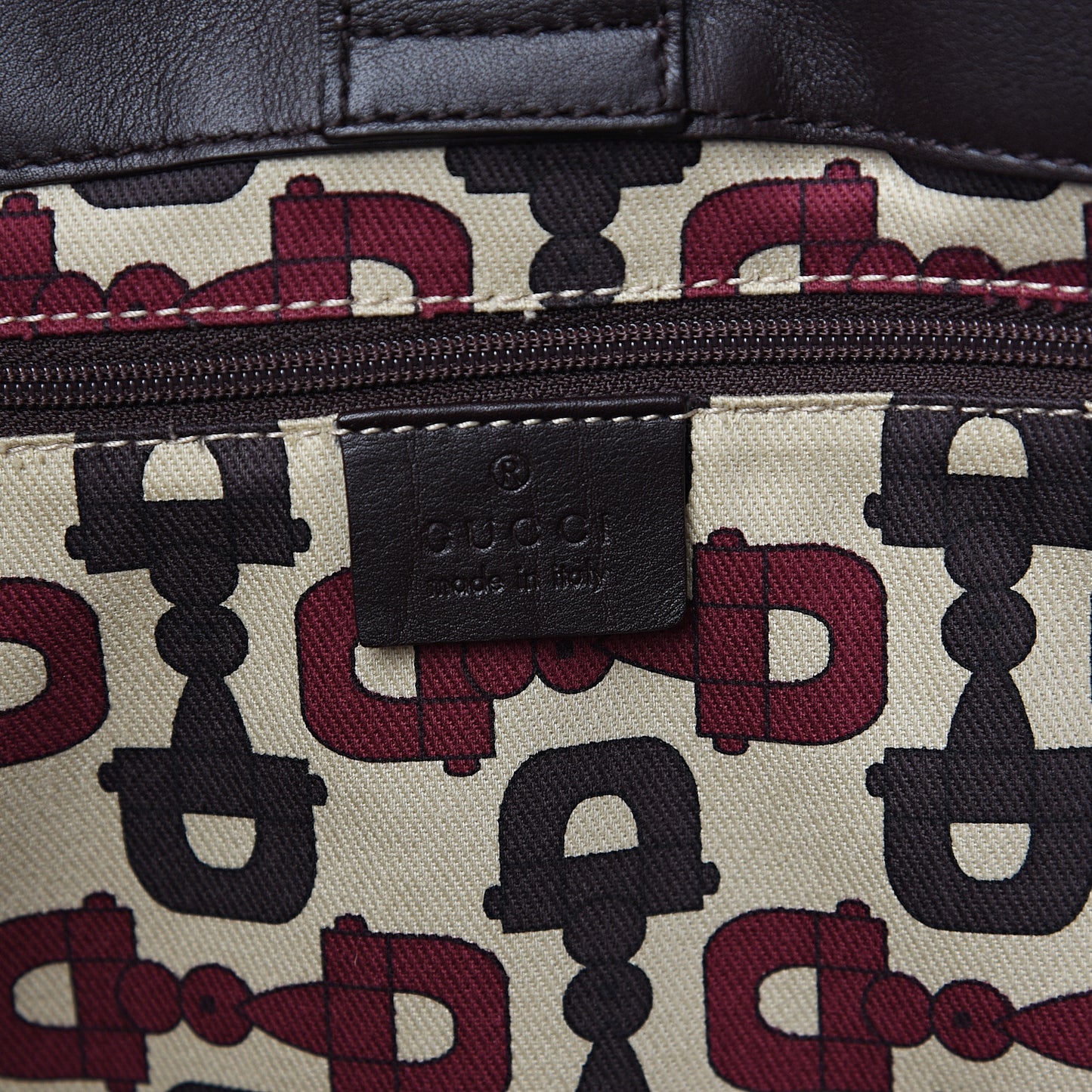 Guccissima Medium D Gold Tote Dark Brown
