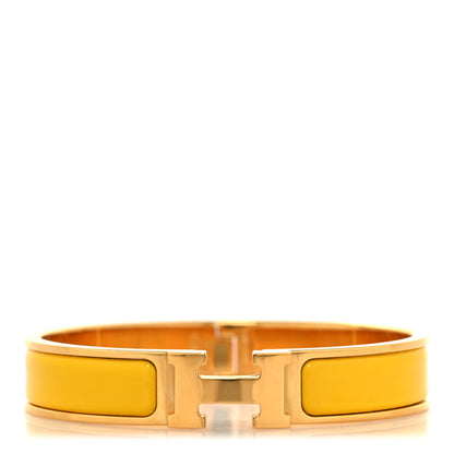 Hermes Enamel Clic Clac H Bracelet GM Narrow Yellow 2 of 8