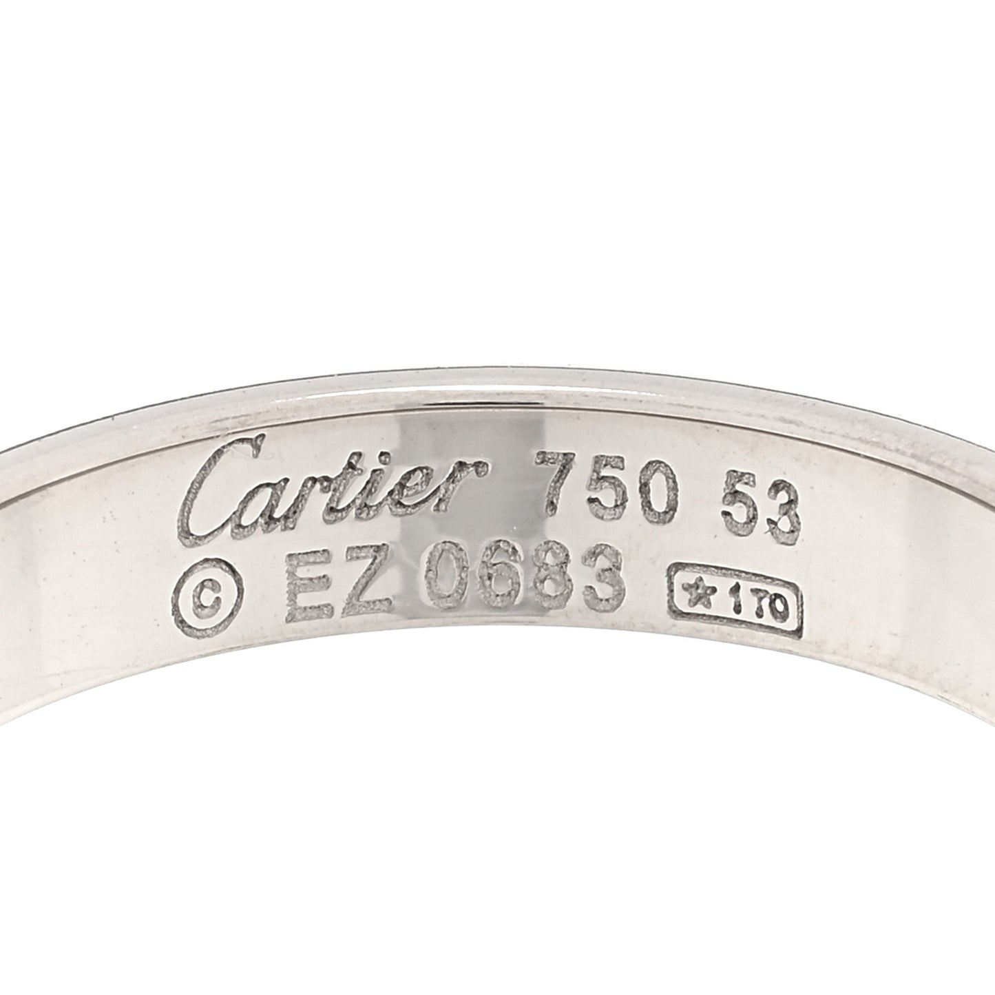 18K White Gold 3.5mm LOVE Wedding Band Ring 53 6.5