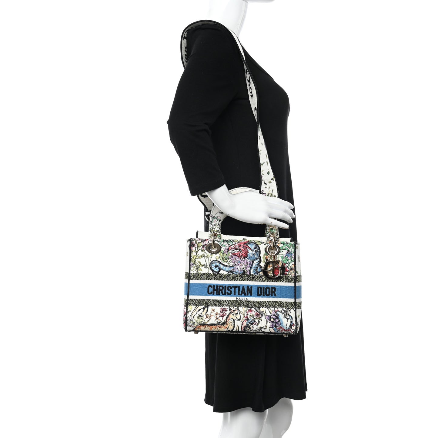 Canvas D-Constellation Embroidered Medium Lady D-Lite Latte Multicolor