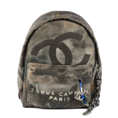 Chanel Graffiti Printed Canvas Small Backpack Grey 1 of 7