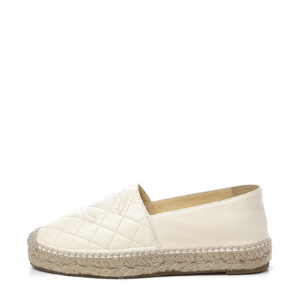 Chanel Lambskin Quilted CC Espadrilles 36 Ivory 1 of 11