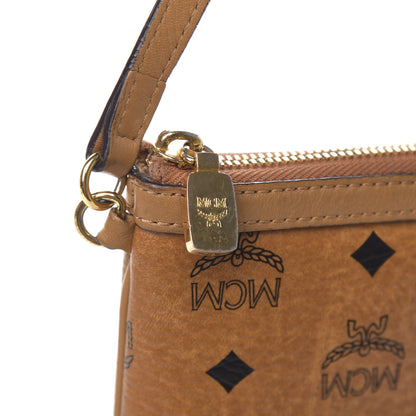 MCM Visetos Liz Shopper Tote Pouch Cognac 12 of 12