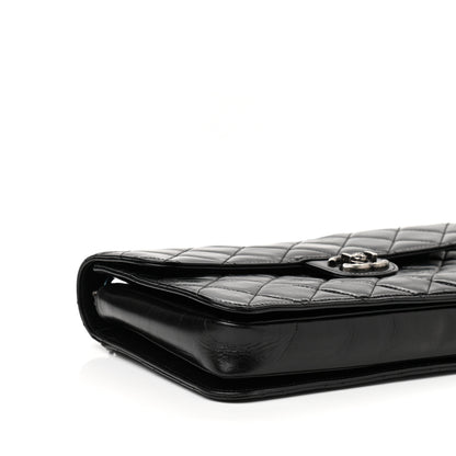 Chanel Glazed Calfskin Quilted Large Perfect Edge Flap Black 10 of 12