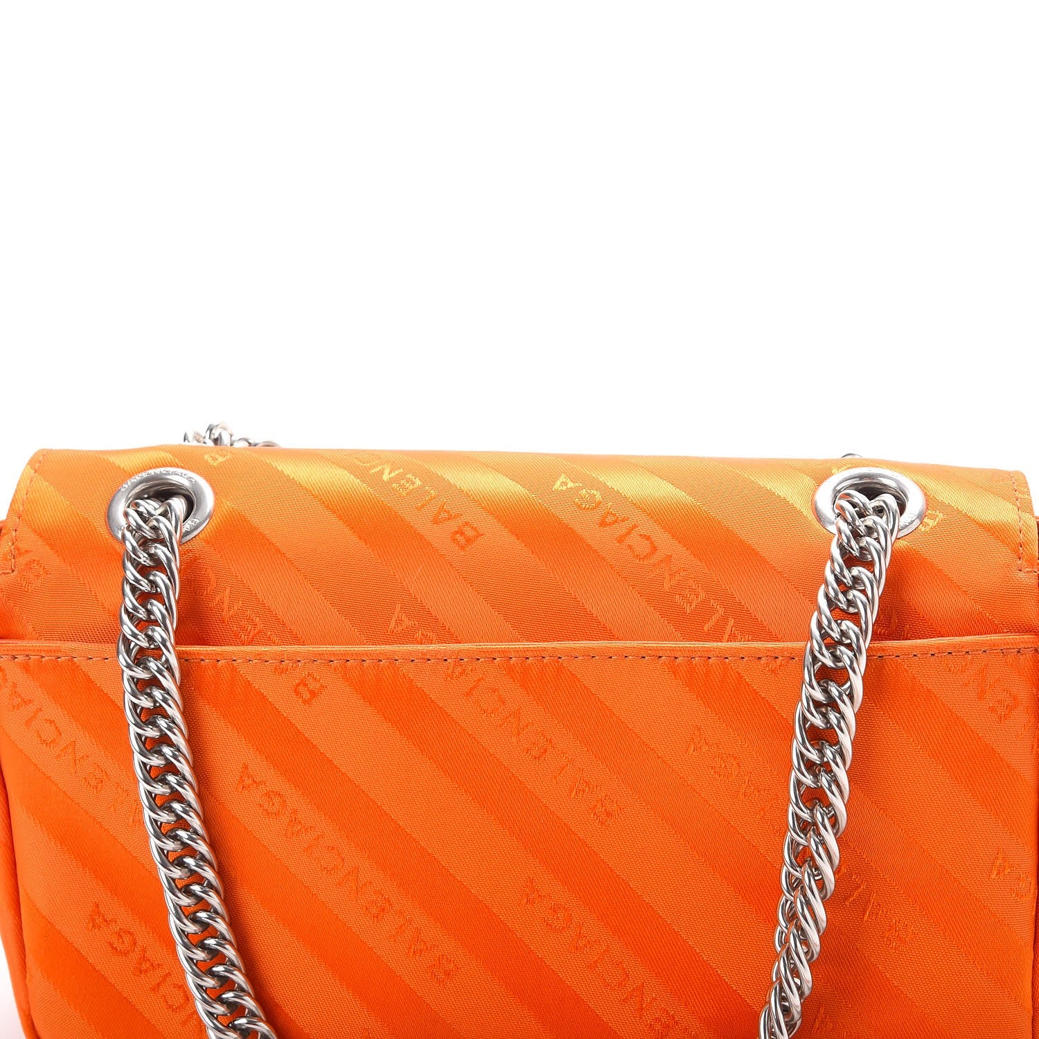 Balenciaga Nylon Jacquard Diagonal Logo S BB Round Shoulder Bag Orange Sanguine 8 of 9