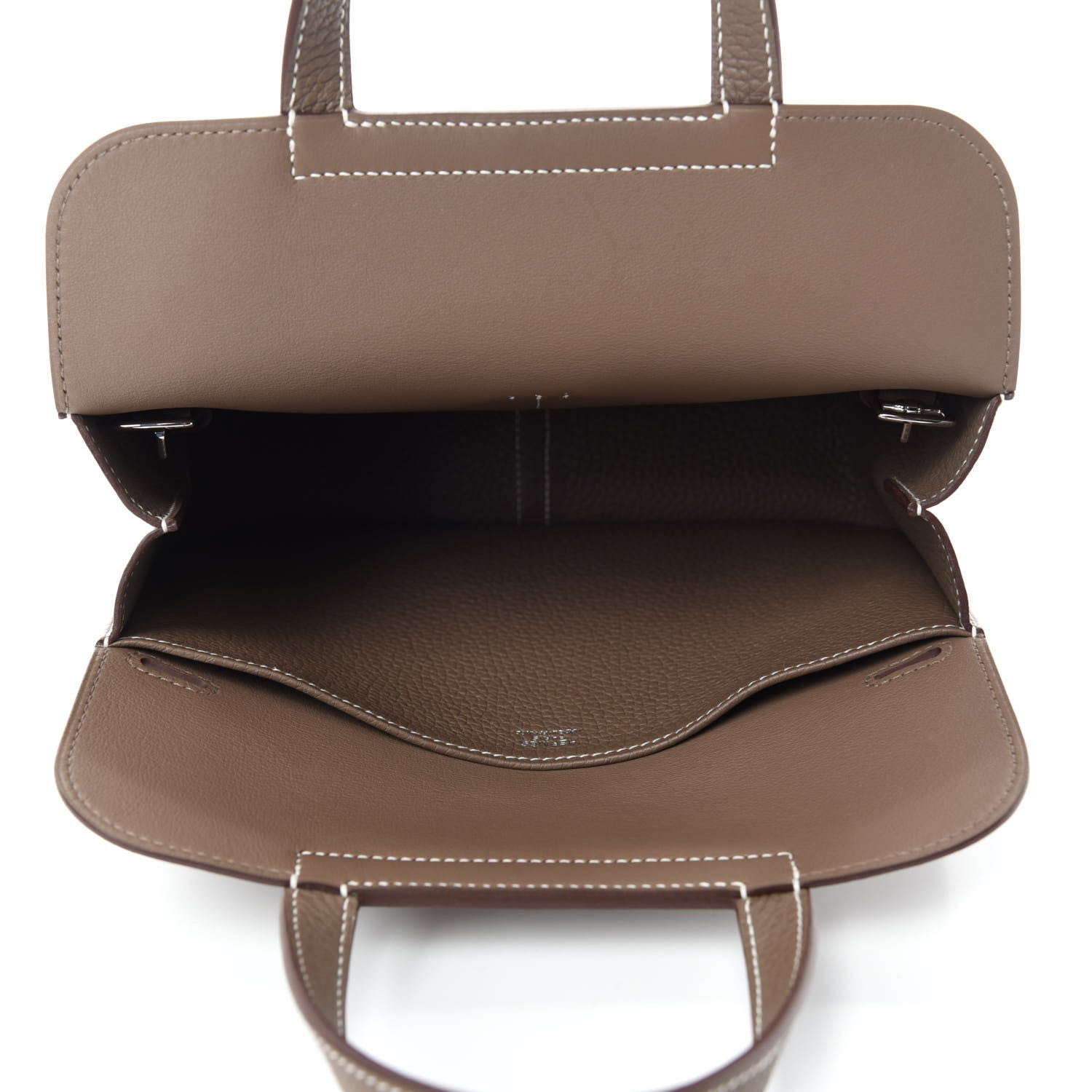 Hermes Taurillon Clemence Halzan 25 Etoupe 6 of 11