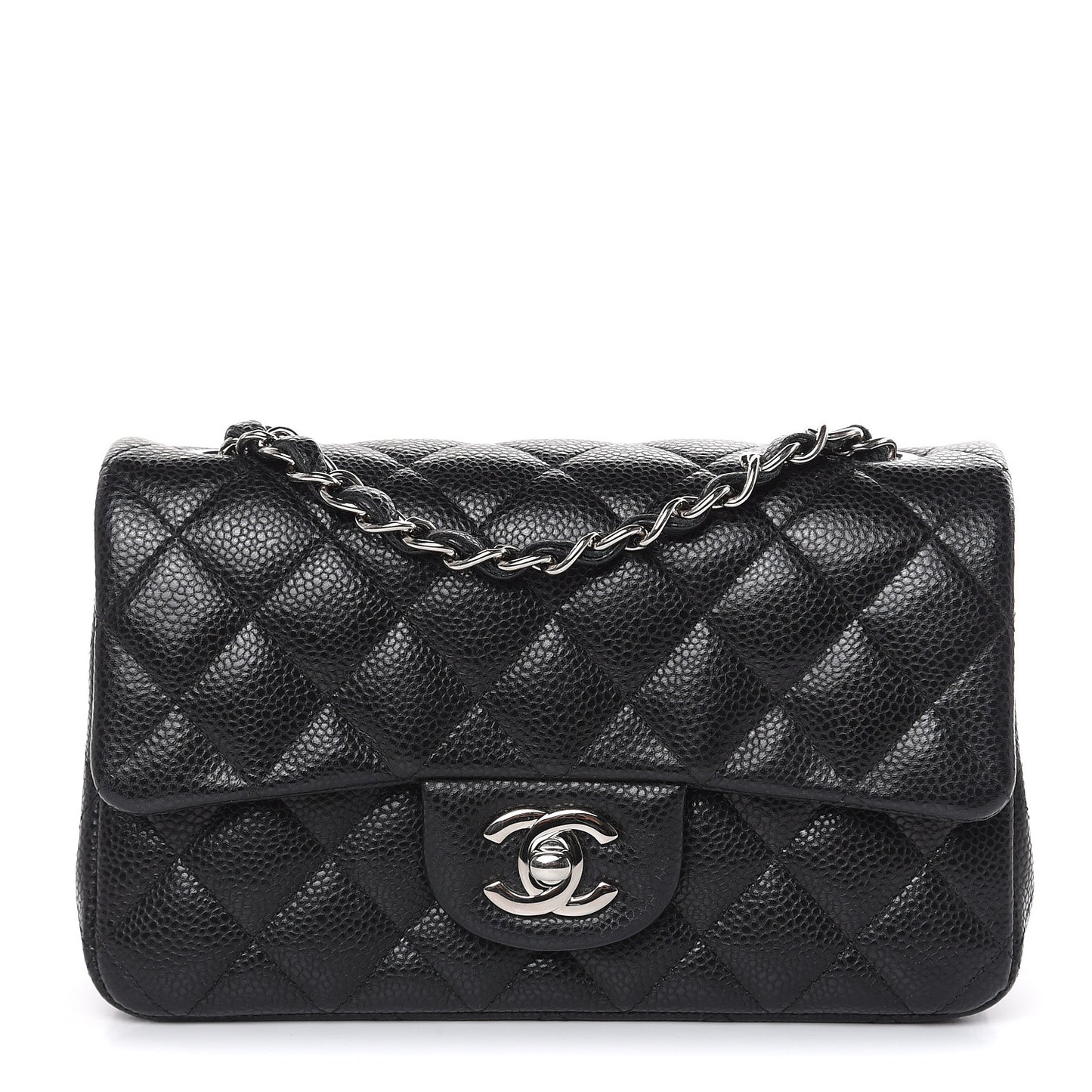 Caviar Quilted Mini Rectangular Flap Black