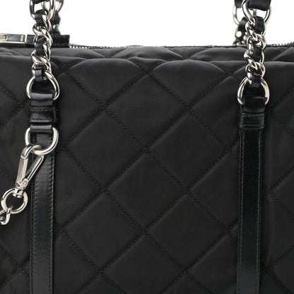 Prada Nylon Tessuto Quilted Chain Shoulder Bag Black 7 of 9