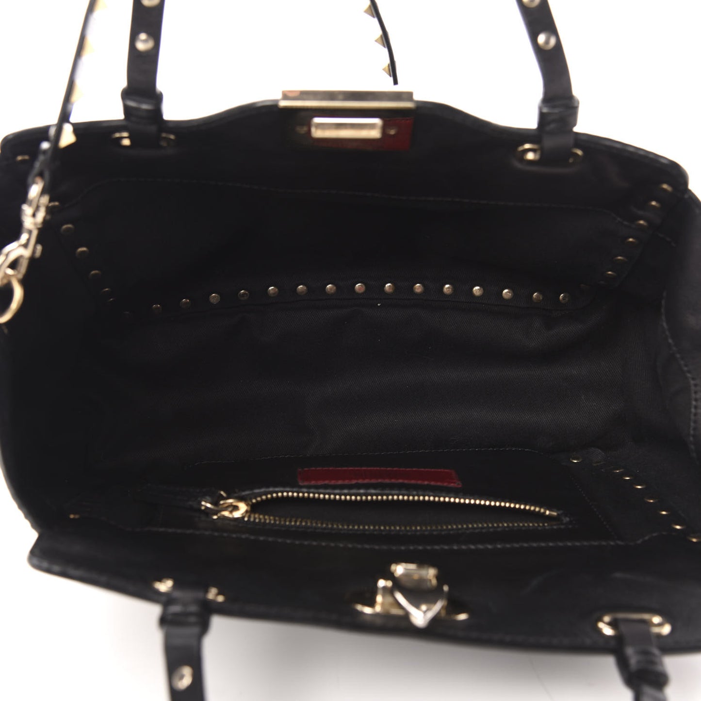 Vitello Small Rockstud Tote Black