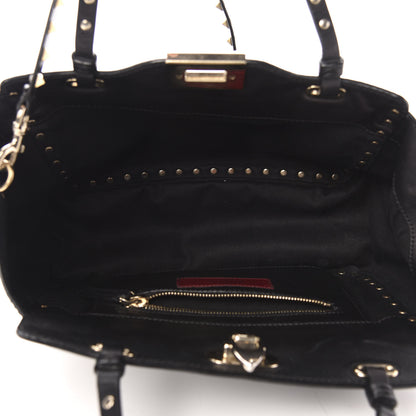 Valentino Garavani Vitello Small Rockstud Tote Black 6 of 12