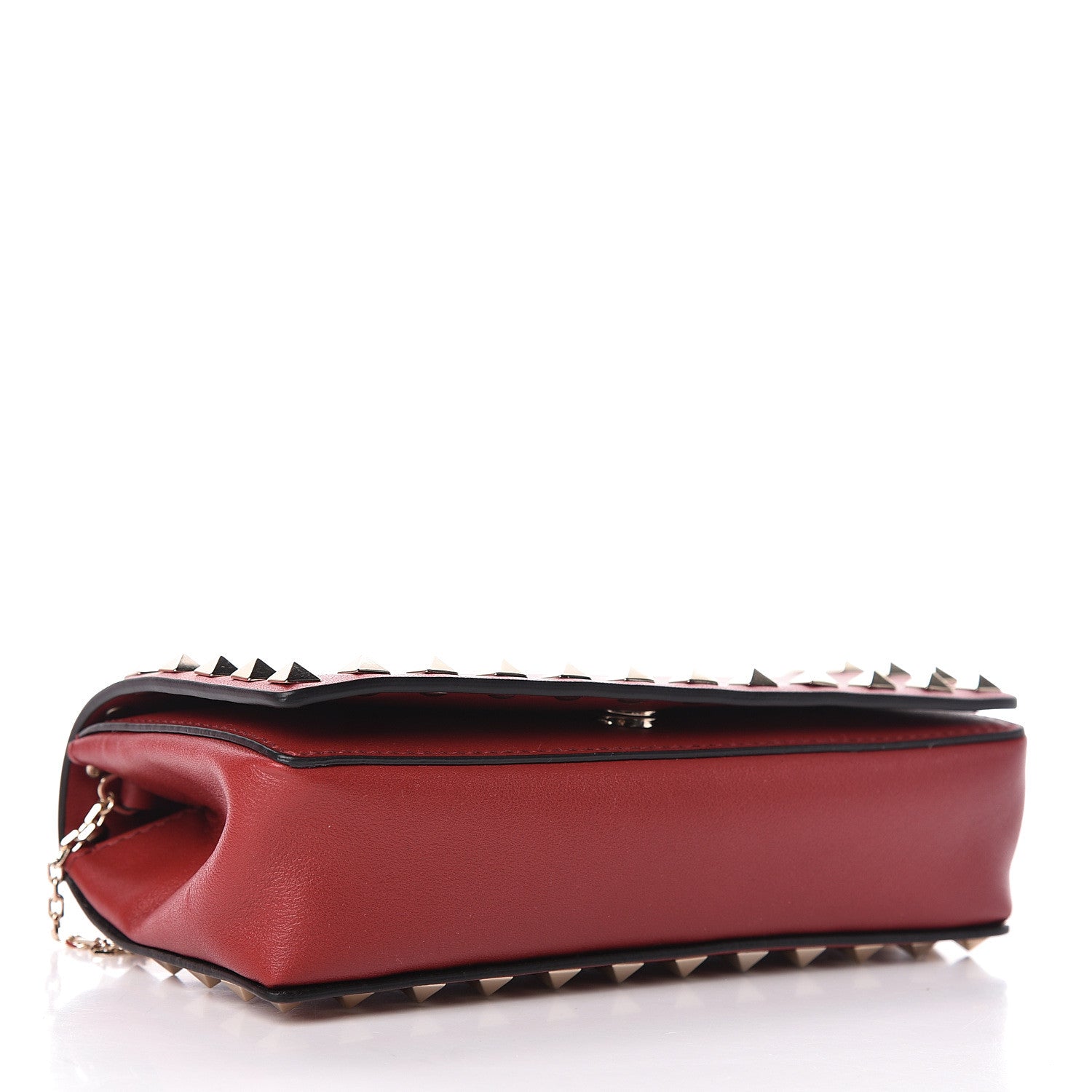 Valentino Garavani Vitello Small Rockstud Chain Flap Crossbody Bag Red 4 of 10