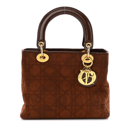 Christian Dior Nylon Cannage Medium Lady Dior Brown 1 of 12