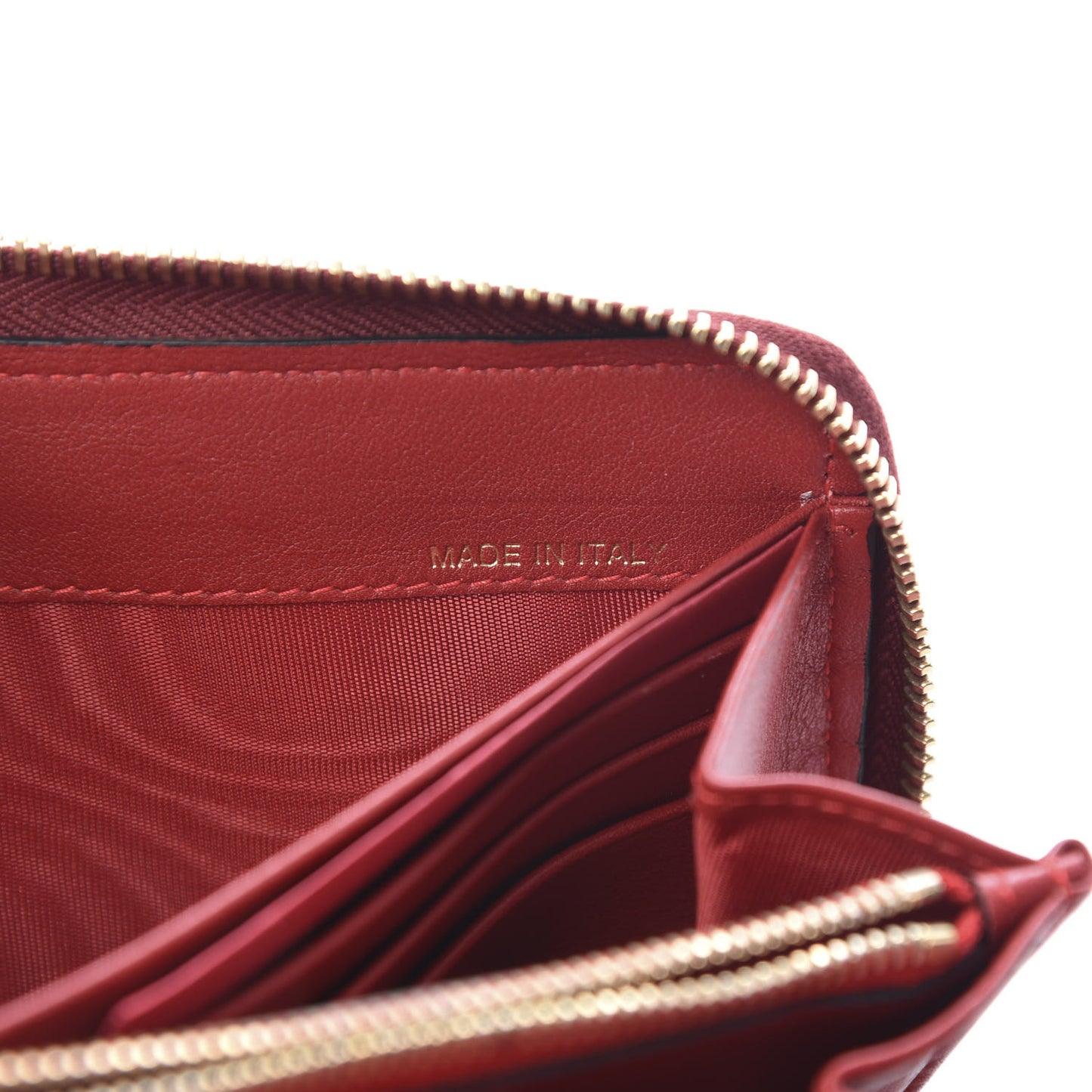 Canvas Calfskin Camouflage Rockstud Zip Around Wallet Red