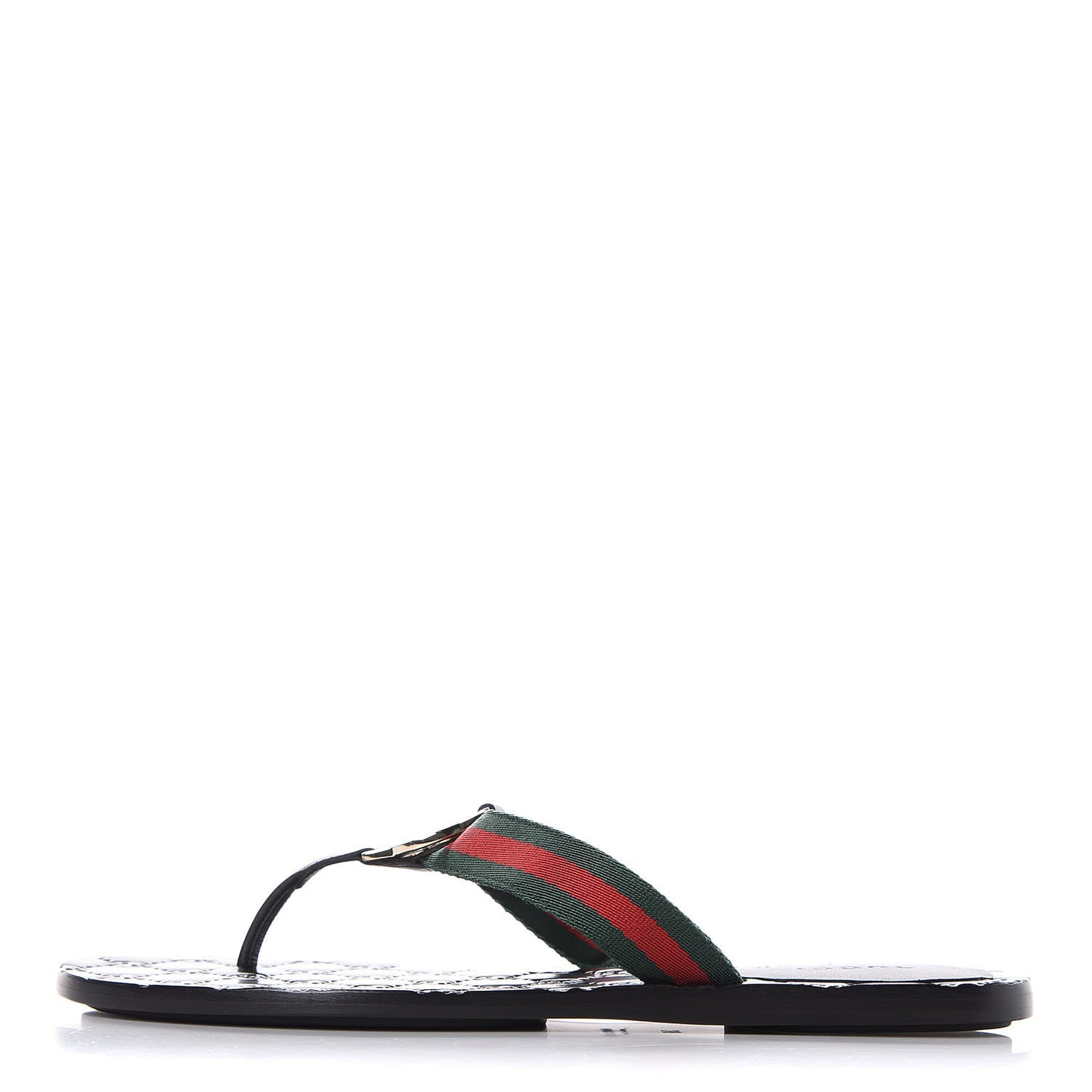 Nylon Guccissima Web Womens Thong Sandals 38 Green Red Black