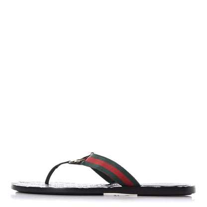Gucci Nylon Guccissima Web Womens Thong Sandals 38 Green Red Black 1 of 14