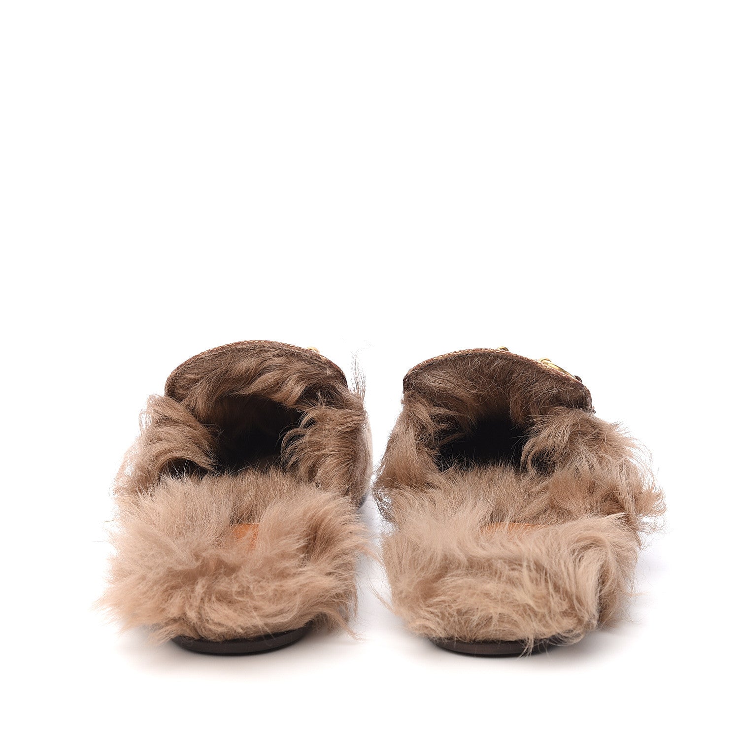 Gucci GG Monogram Fur Mens Princetown Slippers 7 Beige Ruggine Rust 7 of 10