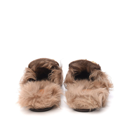 Gucci GG Monogram Fur Mens Princetown Slippers 7 Beige Ruggine Rust 7 of 10
