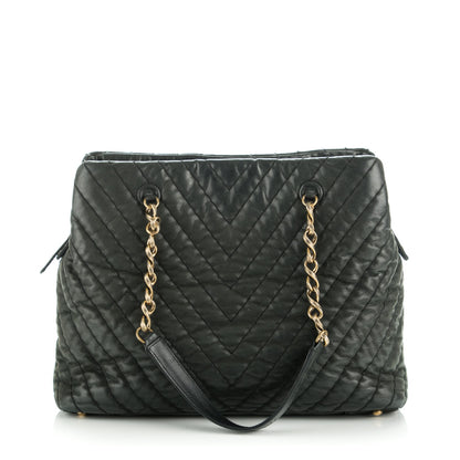 Chanel Iridescent Calfskin Surpique Chevron Tote Black 1 of 7