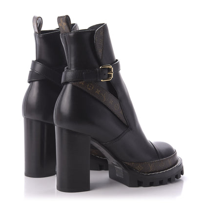 Louis Vuitton Calfskin Monogram Star Trail Ankle Boots 38 Black 4 of 8