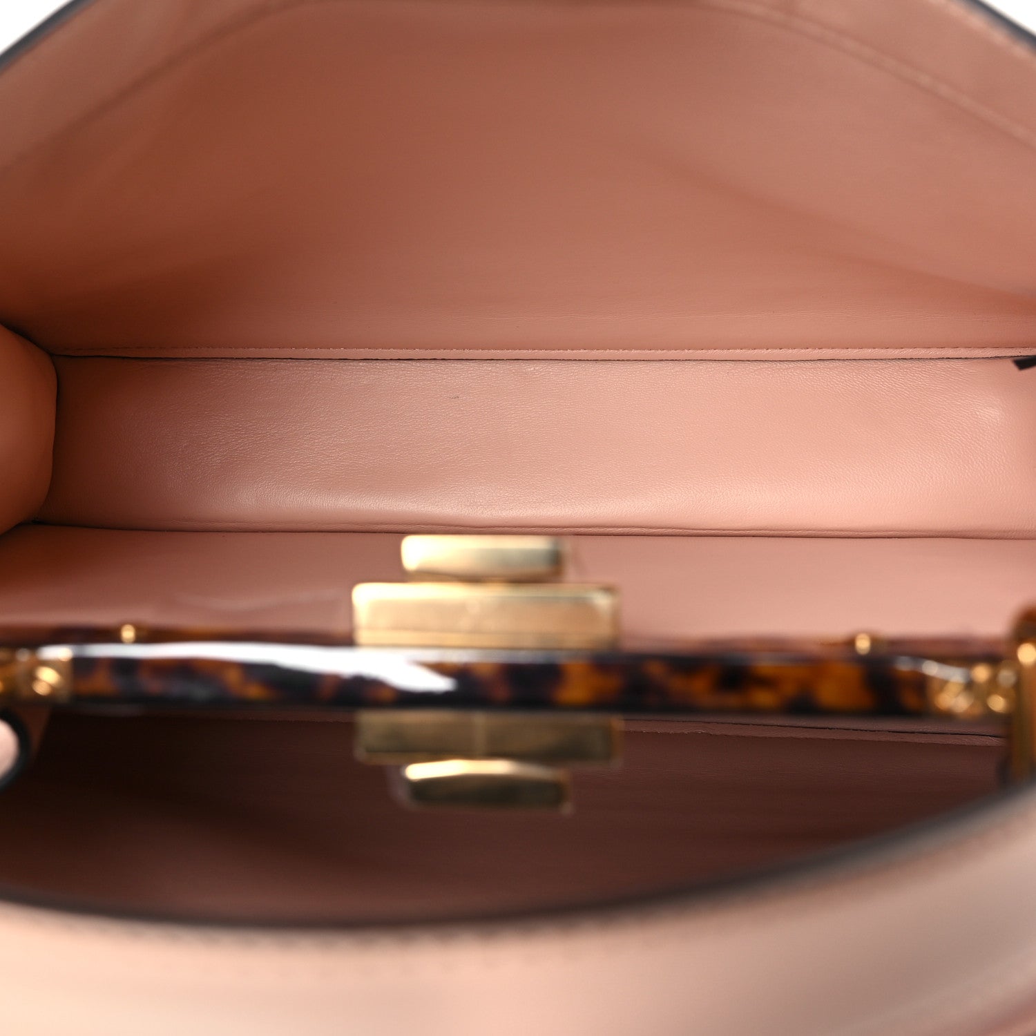 Fendi Vitello Seta Shiny Nappa Plexiglass Medium Peekaboo I SEE U Satchel Light Rose 5 of 9